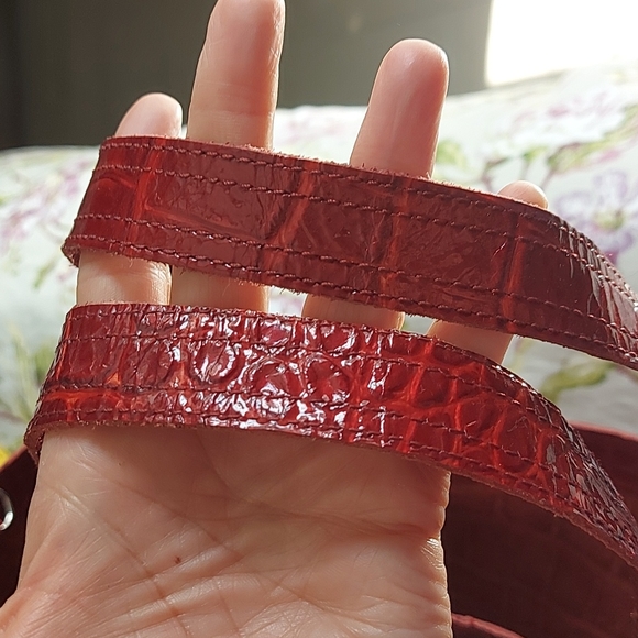 Francesco Biasia large patent red leather tote - Picture 10 of 15